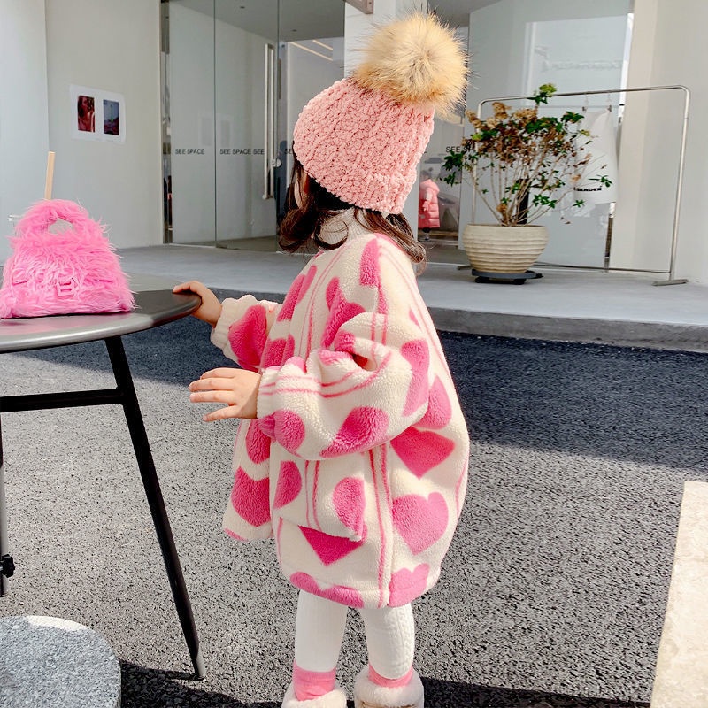 Áo Khoác Lông Cừu Phối Nhung Dày Phong Cách Phương Tây Thời Trang Mùa Đông Mới 2021 Cho Bé Gái