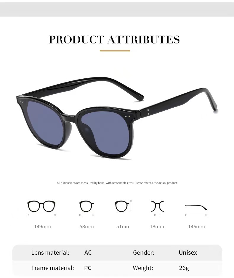 Kính mát gọng vuông phong cách cổ điển chống tia uv400 hợp thời trang