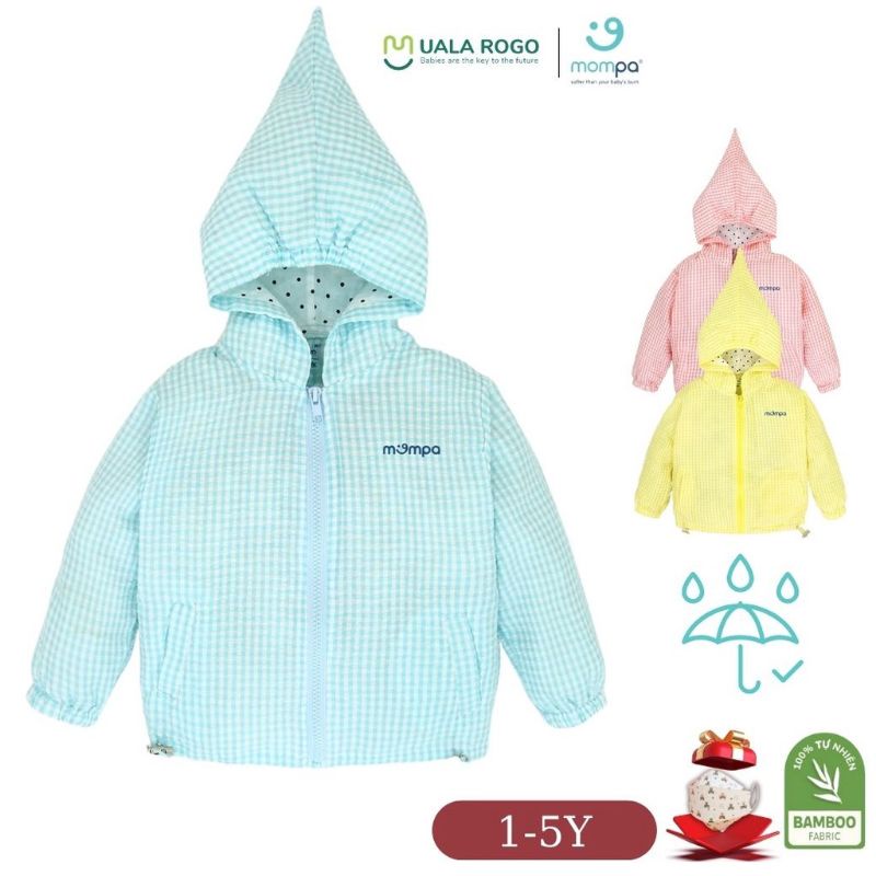 (Mompa)Áo chống nắng, chắn nước , che gió cho bé từ 1 tuổi đến 5 tuổi