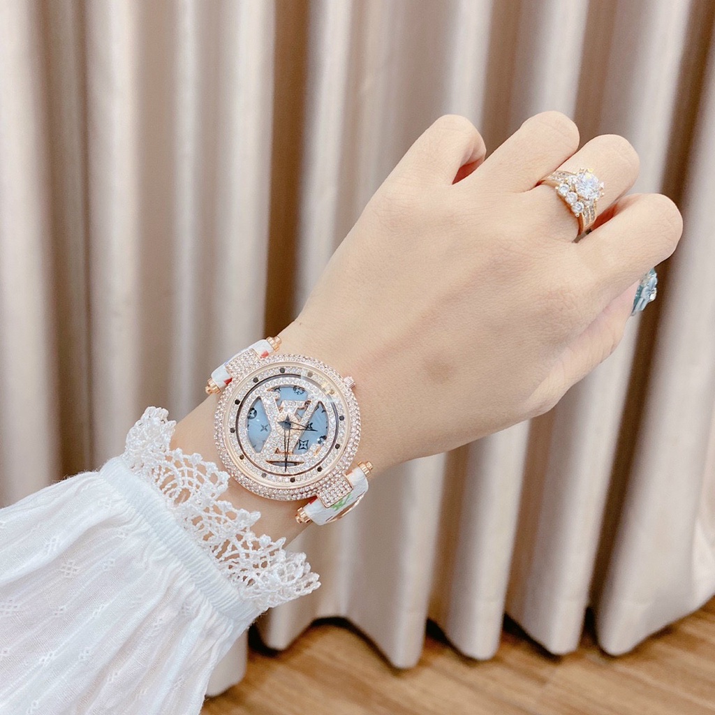 Đồng hồ LV  nữ dây da ko rỉ mặt xoay cao câp bền đẹp siêu hot, chống nước , bảo hành 12 tháng | BigBuy360 - bigbuy360.vn