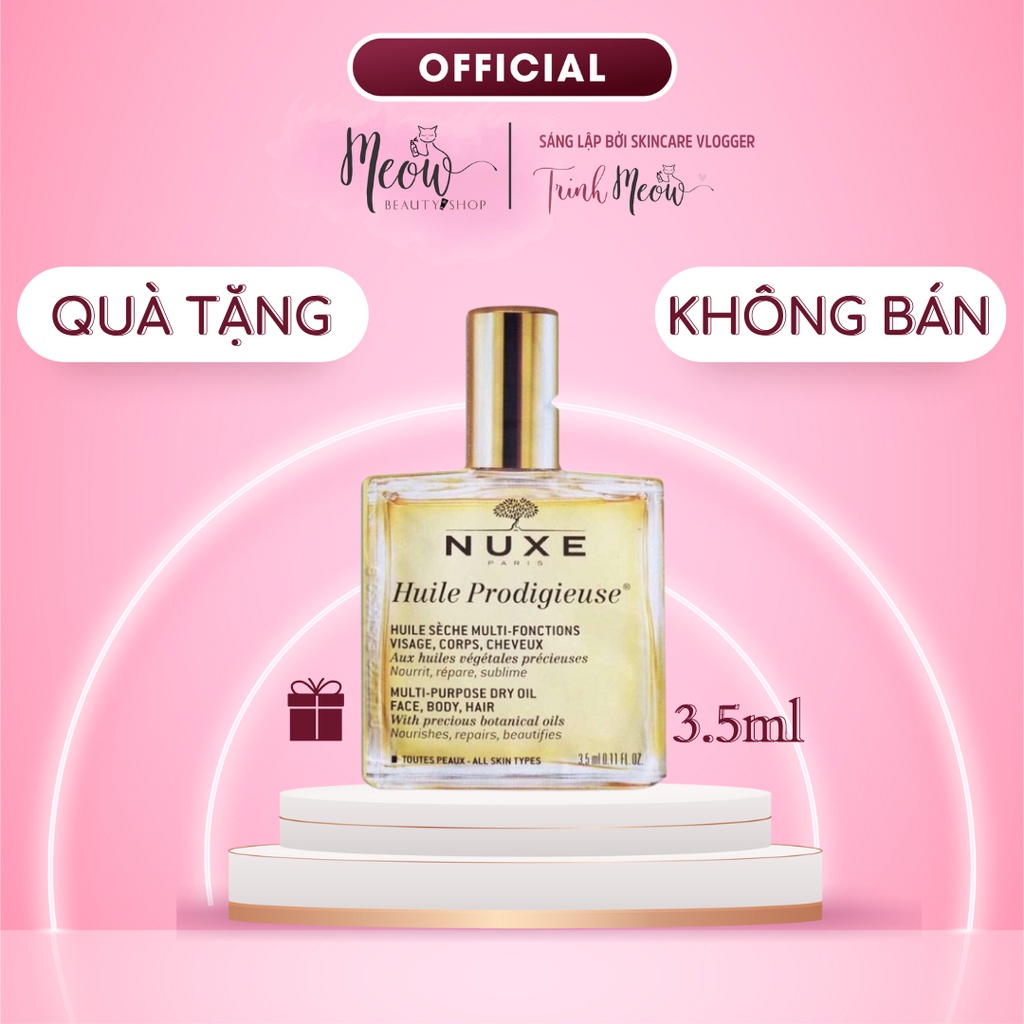 [HB Gift - Quà tặng không bán] Dầu khô đa năng (dưỡng da &amp; tóc) Nuxe Huile Prodigieuse Multi-Purpose Dry Oil 2ml