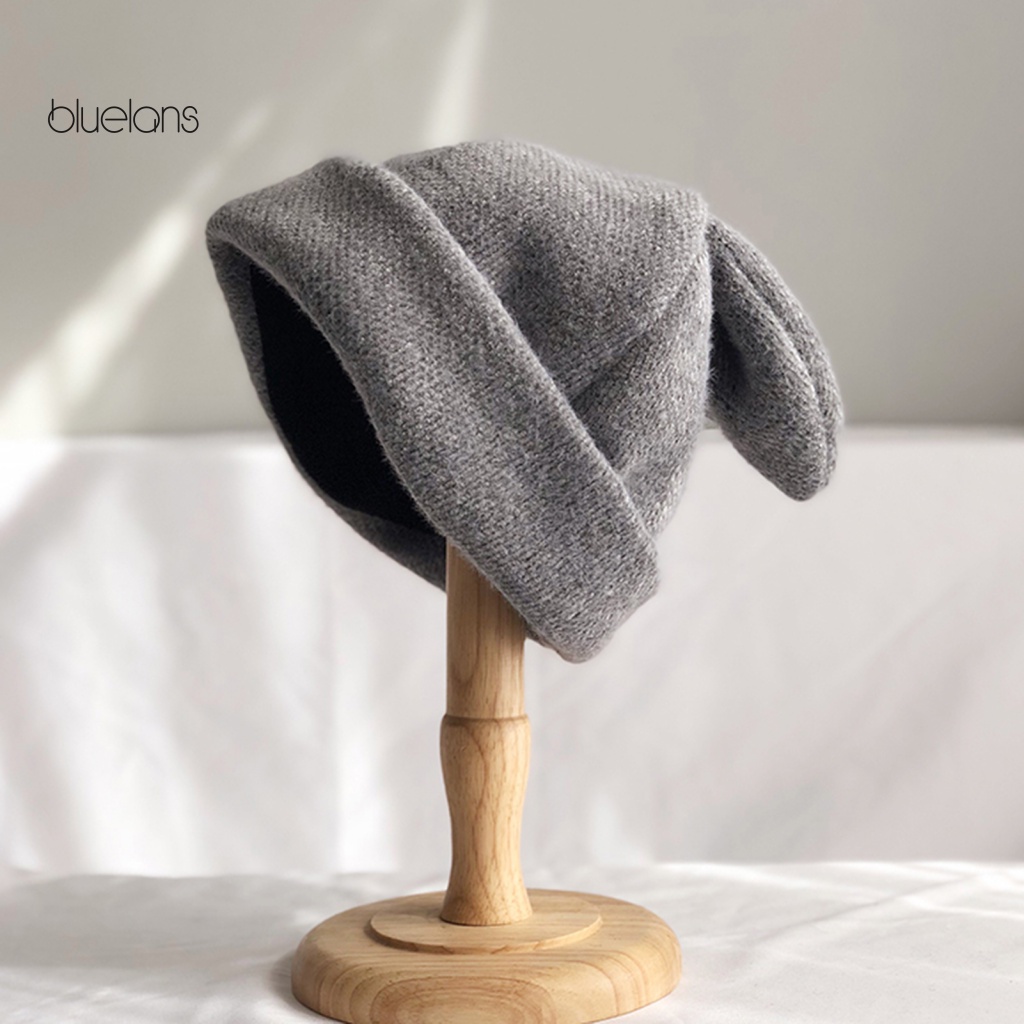 Mũ Len Beanie Đính Tai Thỏ 3D