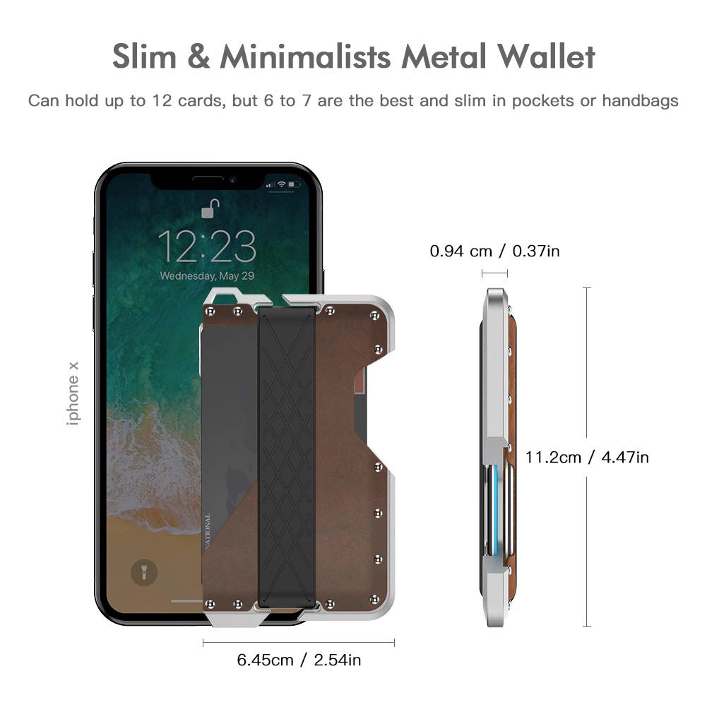 Ví Da Thật Đựng Bằng Lái Xe 2 Trong 1 Phối Nút Bần Kim Loại Chống Trộm