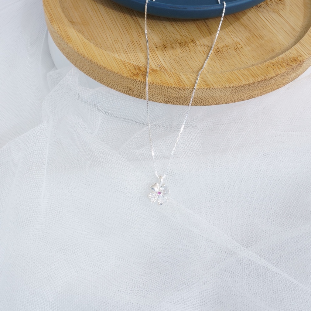 Dây chuyền bạc ATJ9071 dành nữ hình 4 lá cỏ Crystal pins ANTA Jewelry