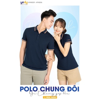 Combo áo đôi polo yody thoáng mát mềm mịn nhiều màu msp: apm5039 - apn5036