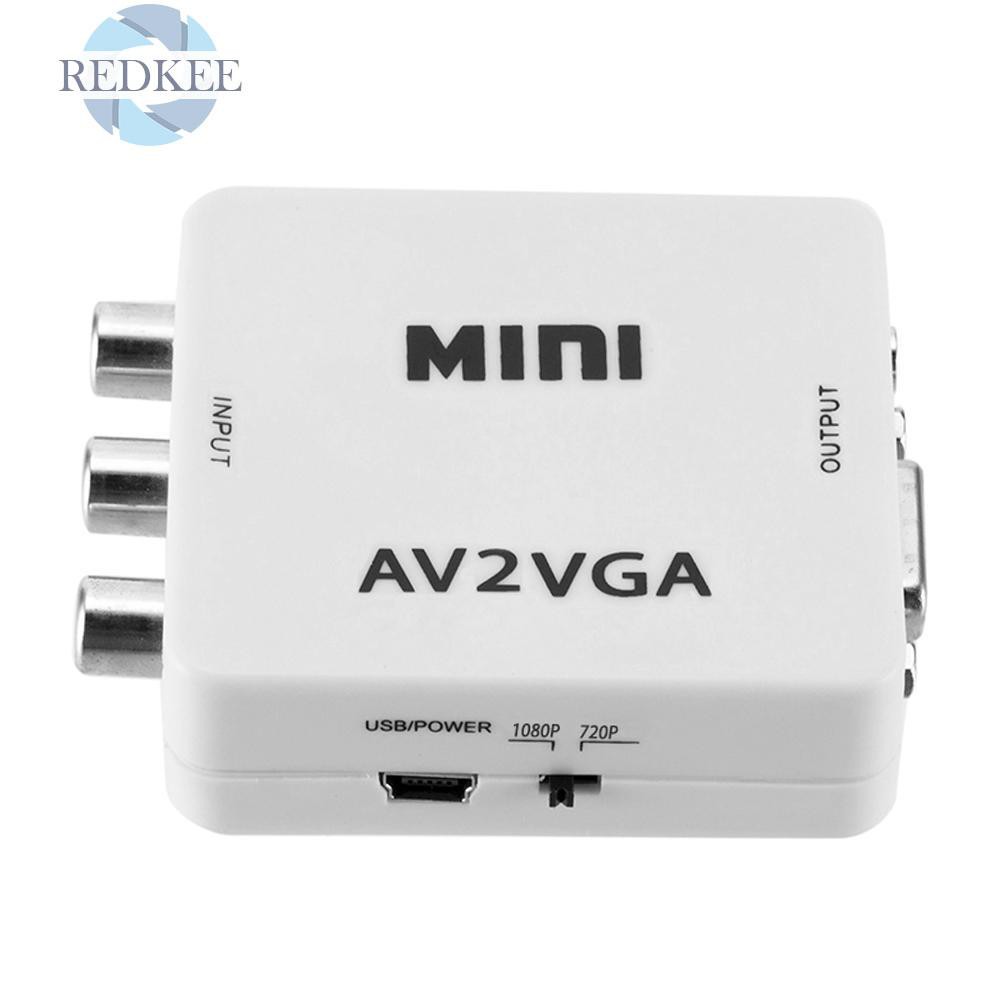 Đầu Chuyển Đổi Từ Av Rca Cvbs Sang Vga Redkee Mini Hd Av2Vga Chuyên Dụng