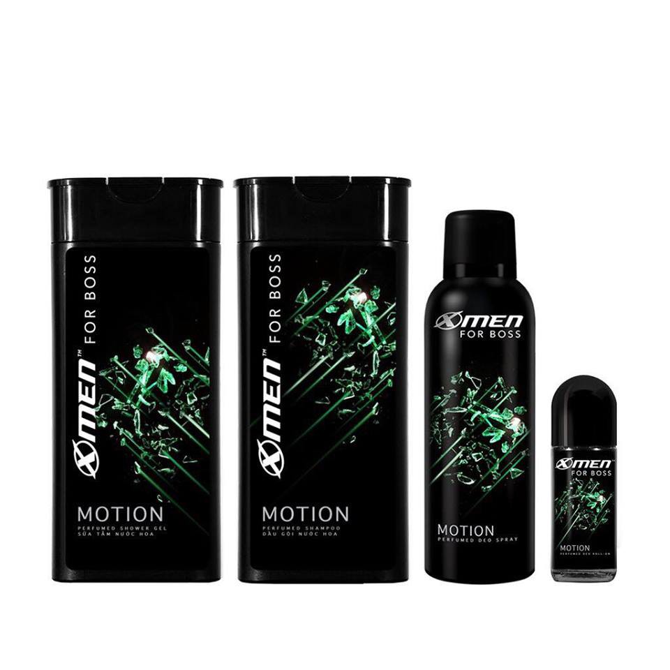 SMP- Combo DG Xmen 180g + Sữa tắm Xmen 180g + Xịt khử mùi toàn thân 150ml+ Lăn Xmen 50ml( Xmen for Boss Motion