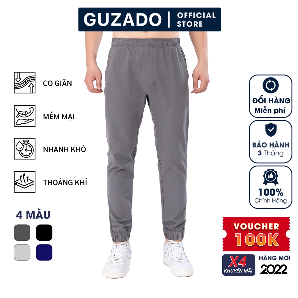 Quần dài nam Guzado Chất Vải Gió Thể Thao Cao Cấp,Siêu Mềm Mịn,Co Giãn 4 Chiều,Thoải Mái Vận Động GDC2102
