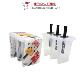 Khuôn làm kem 3 chiếc nhựa trong Inomata nội địa Nhật Bản