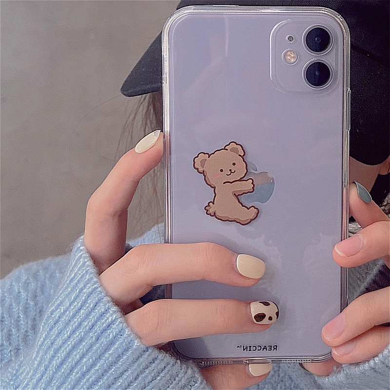 Vỏ Điện Thoại Di Động Ốp Lưng Iphone12 Iphone12promax Iphone 11pro X Xs Xsmax Iphone 7 8plusPhone Case 12/11Pro/Max Apple X/XS/XR Cute Transparent Bear IPhone7 Female 8plus Personality Girlshộp Đựng Điện Thoại Di Động