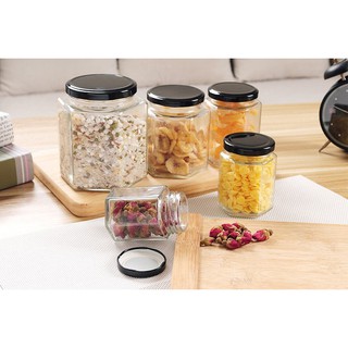 Hũ thủy tinh lục giác 730ml