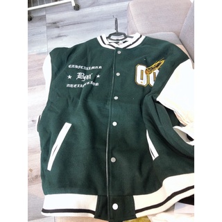 Áo khoác varsity jacket xanh