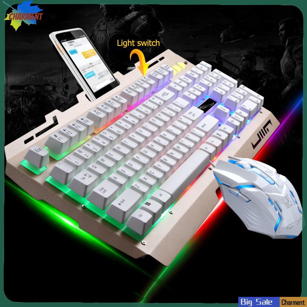 Bàn Phím Cơ Gaming Có Dây Kim Loại Cha.G700 + Đèn Led