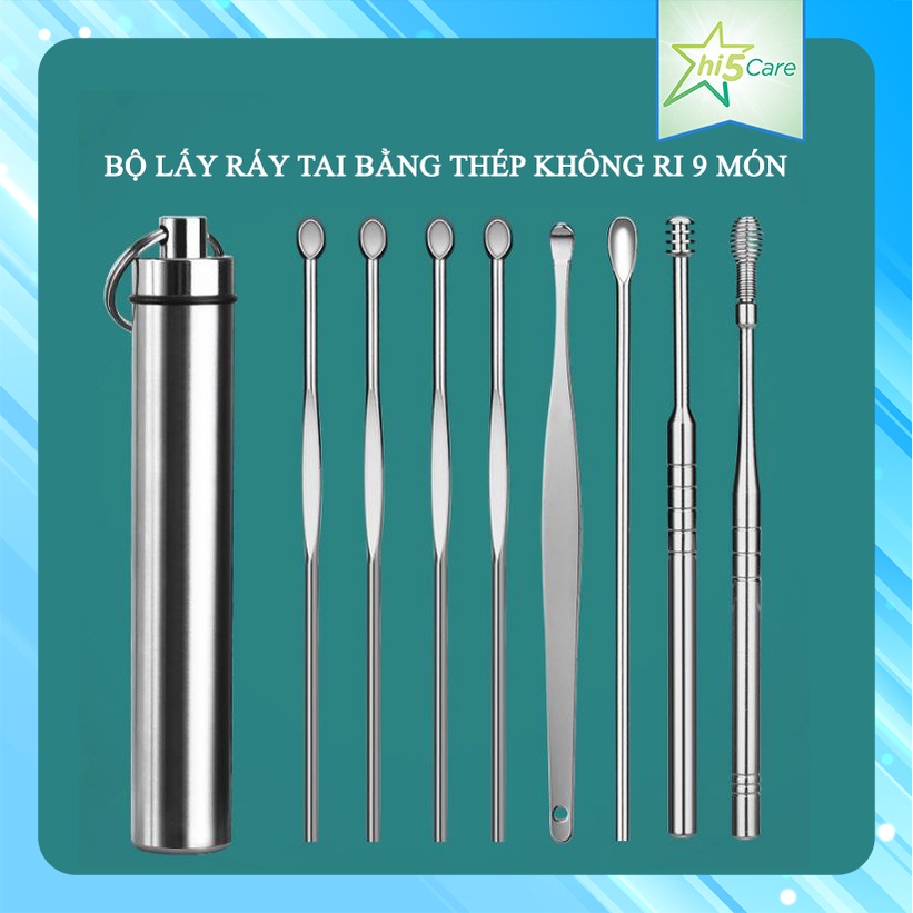 Bộ 6 dụng cụ vệ sinh tai ngoáy tai, đồ lấy ráy tai Cao Cấp bằng thép không gỉ VST#2