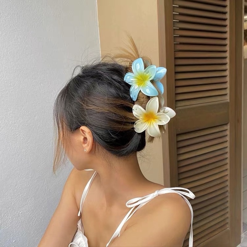 Kẹp Tóc Hoa Lily Bằng Nhựa Màu Gradient Dễ Thương Cho Nữ