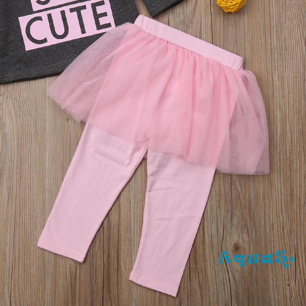 Set Áo Thun Tay Dài &amp; Quần Legging Cho Bé Gái