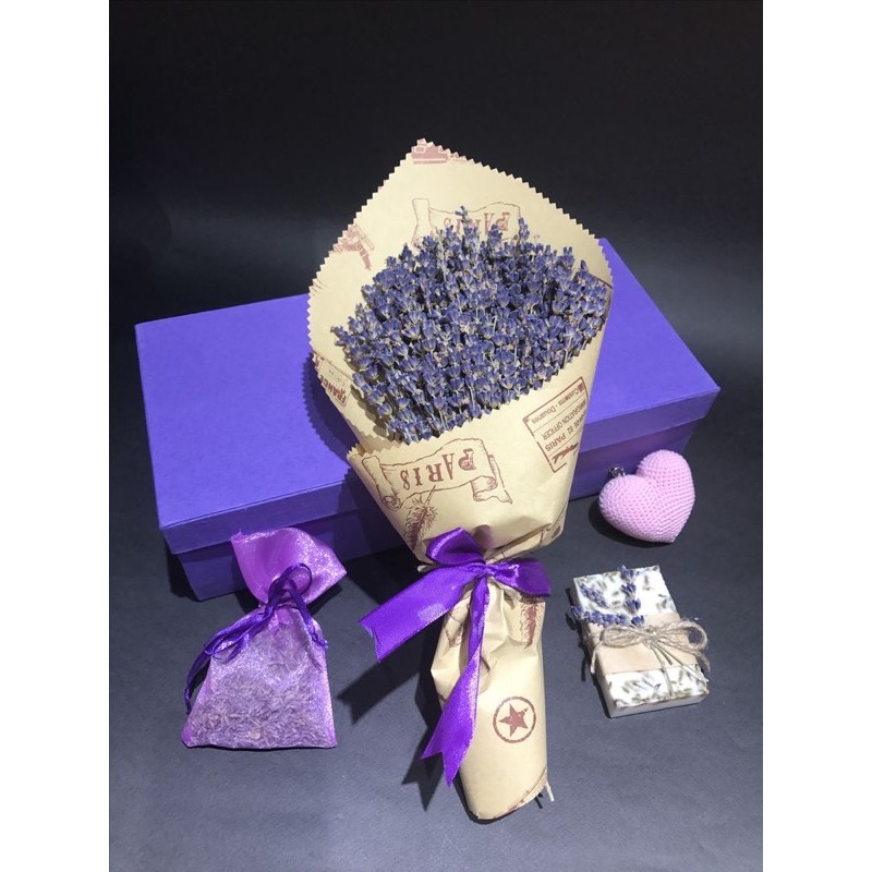 Bó Hoa Lavender Thiên Nhiên Khô Thơm Nhập Khẩu Anh, Pháp 130g (tầm 130-150 nhánh)