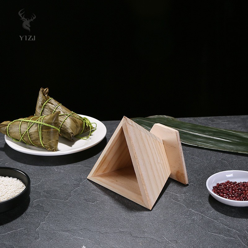 Zongzi Khuôn Làm Bánh Bao Hình Tam Giác Bằng Gỗ Kiểu Trung Hoa Truyền Thống Diy