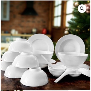 Bộ bát đĩa sứ trắng 16 món - Hàng gốm sứ cao cấp CK