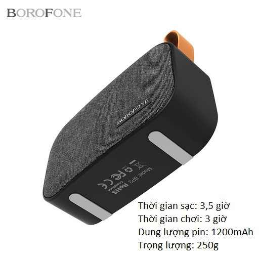 Loa Bluetooth FunCube công suất 6W âm bass siêu trầm và ấm dùng cho điện thoại máy tính bảng BOROFONE – BP2
