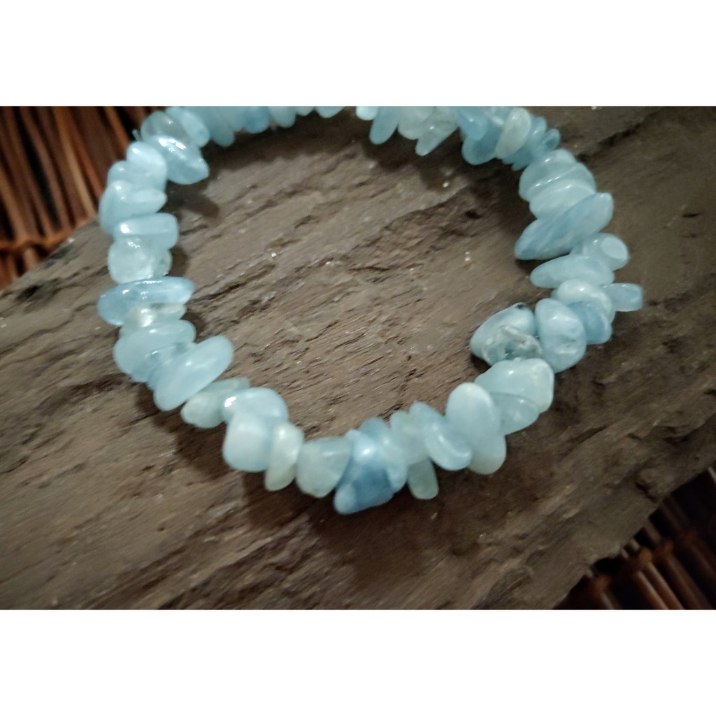 Vòng Tay Chuỗi Hạt Đá Aquamarine Tự Nhiên 6mm Cho Nữ