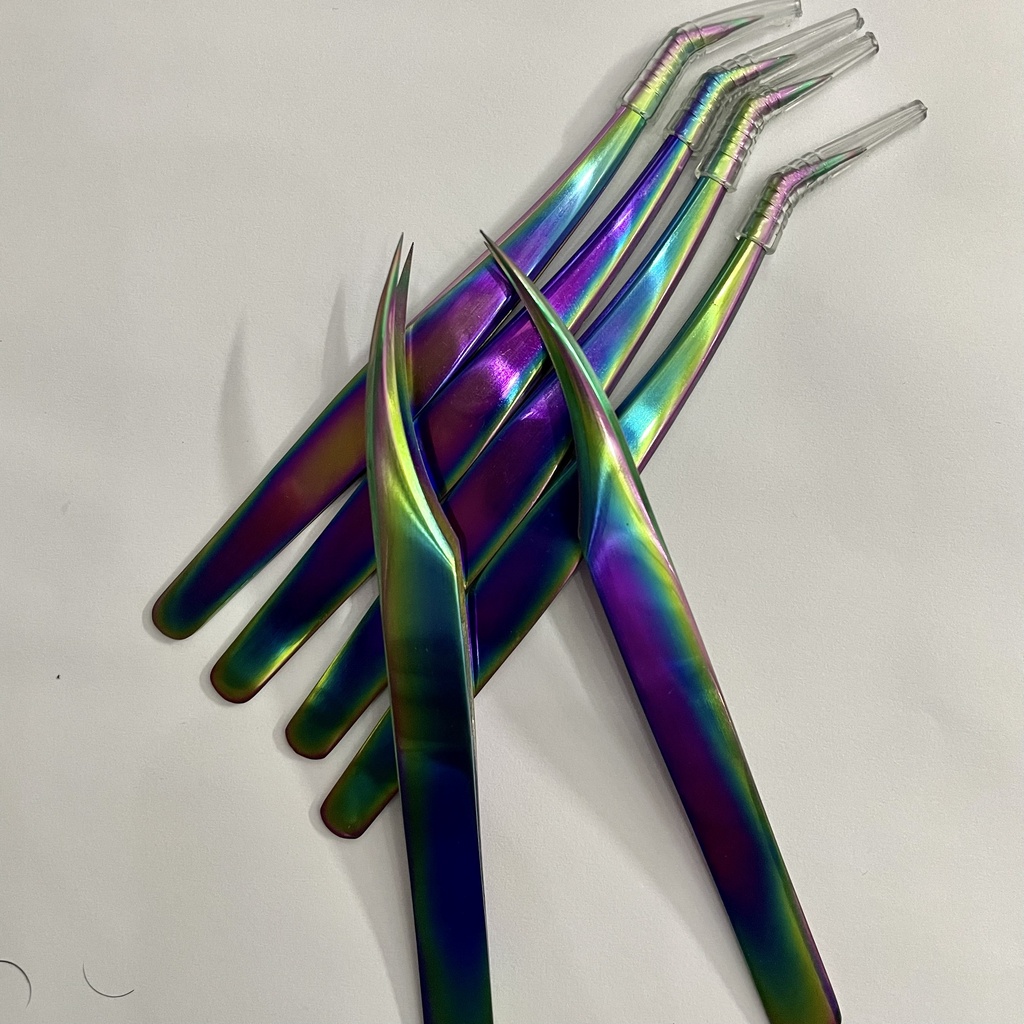 Nhíp nối mi classic +tách heo 7 màu_dụng cụ nối mi - thúy hà