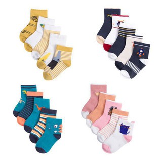 sét 5 tất cổ cao loại dày ấm cho bé mùa đông