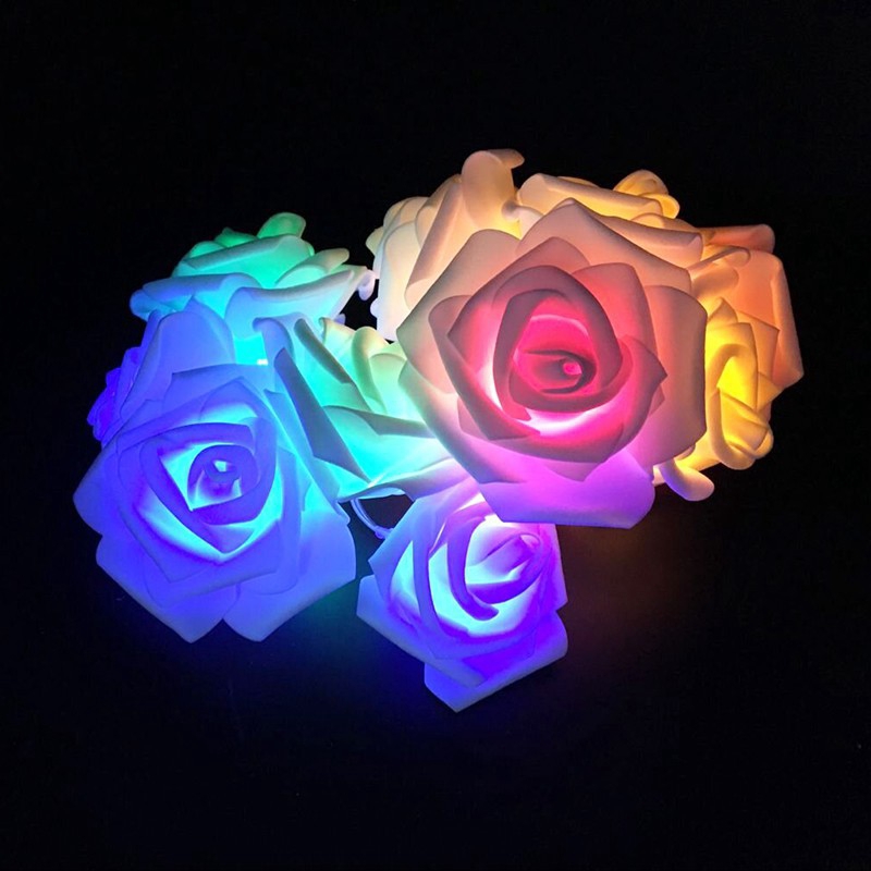 dây đèn led trang trí, hoa hồng bong bóng, đèn nháy, 1/2/4 mét, cung cấp bởi pin 3AA