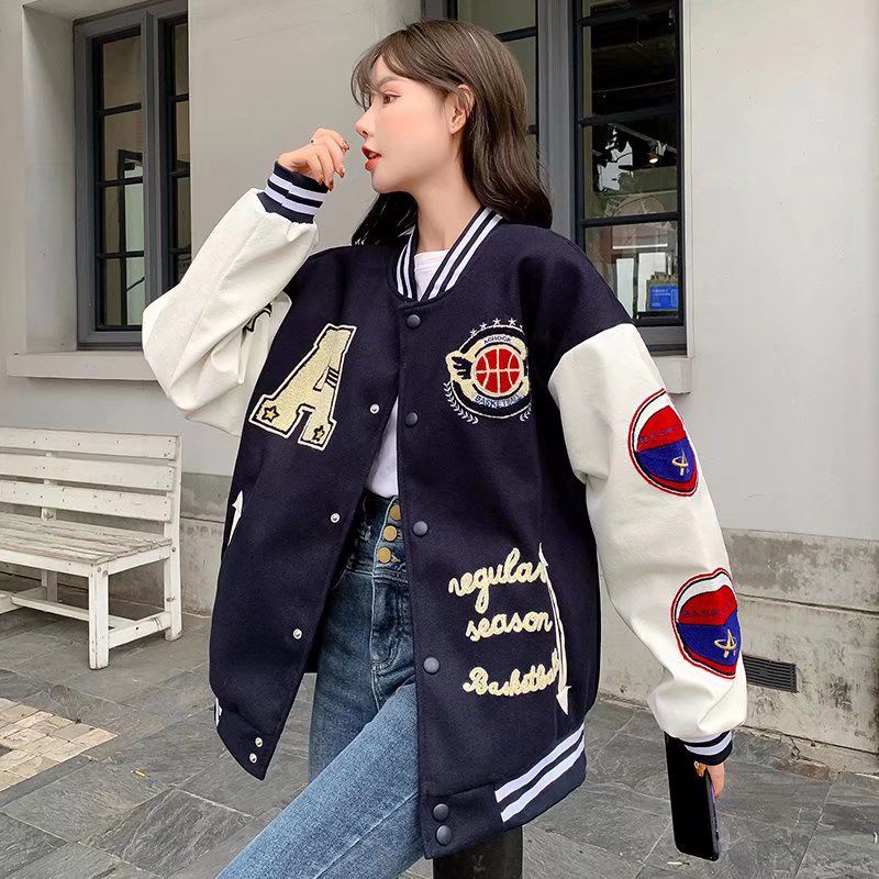 Áo khoác bóng chày màu navy