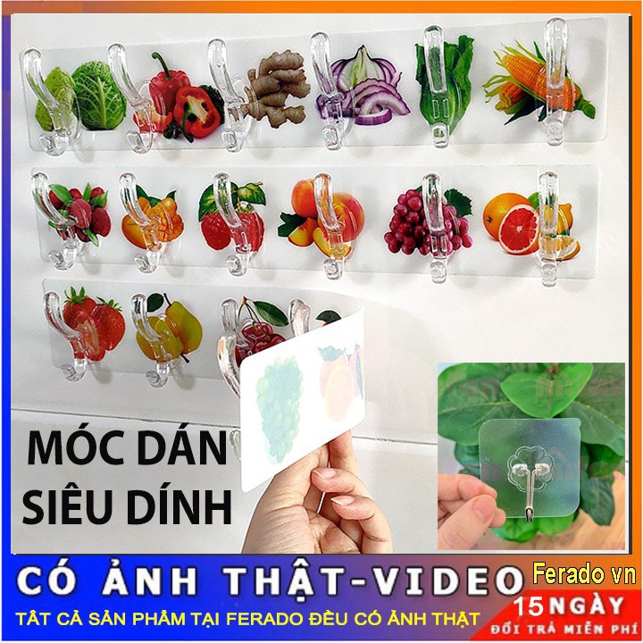 Miếng dán siêu dính trong suốt ,Móc dán hình hoa quả