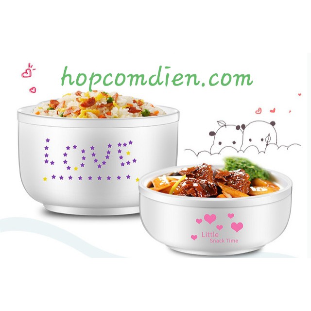 Hộp cơm điện 2 tầng bát gốm sứ 1.2 lít xinh xắn | BigBuy360 - bigbuy360.vn