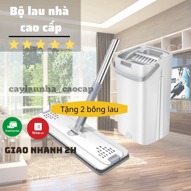 Cây Lau Nhà Tự Vắt Thông Minh Thế Hệ Mới Chổi Lau Nhà Tự Vắt 360 Độ Bộ Lau Nhà Cao Cấp Tặng Kèm 2 Miếng Lau