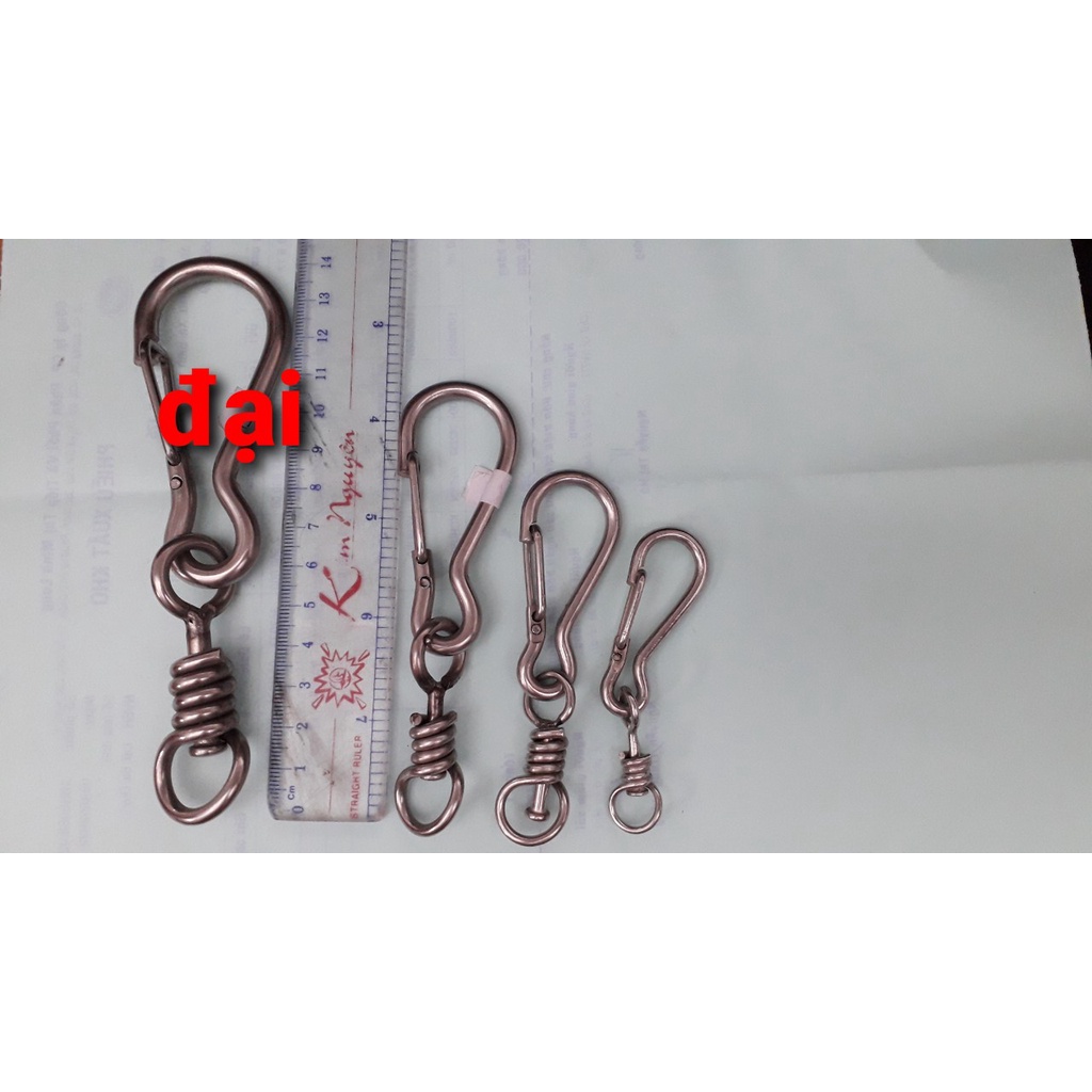 Móc chống xoắn inox 304, móc xích chó mèo, móc khóa