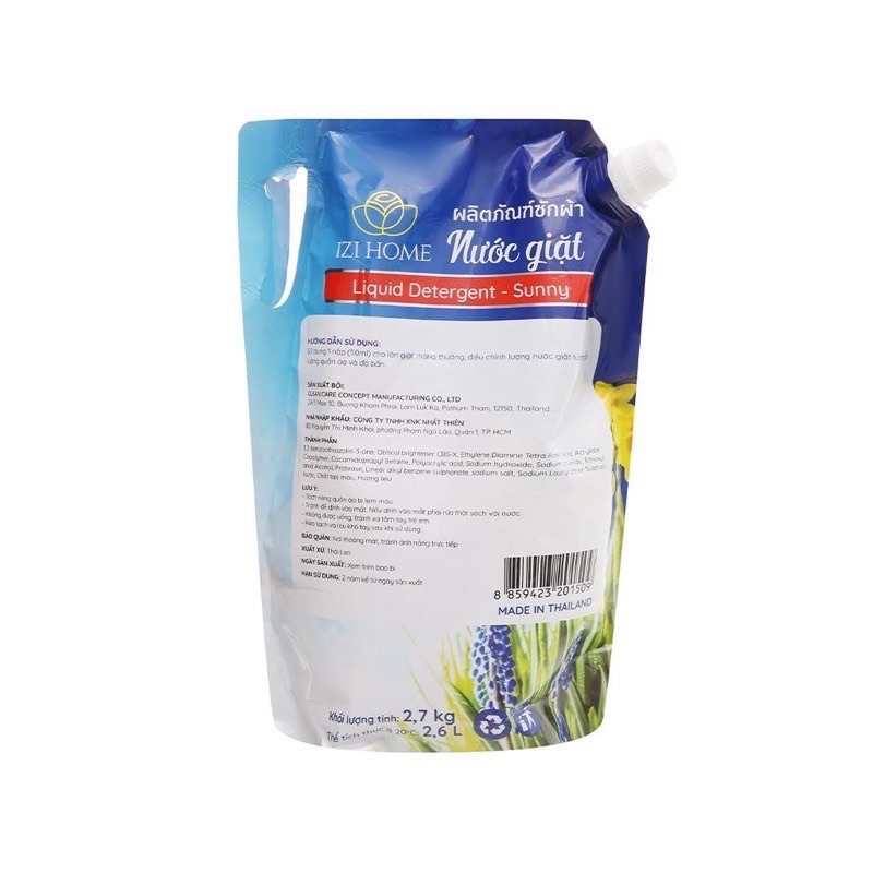 Nước giặt IZI HOME Thái Lan hương nắng mai túi 2.7kg