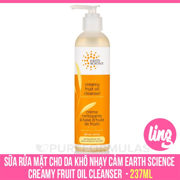Sữa rửa mặt cho da khô nhạy cảm Creamy Fruit Oil Cleanser 237ml