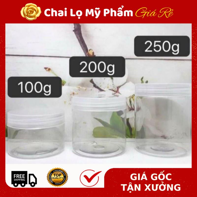 Hủ Đựng Kem ❤ RẺ VÔ ĐỊCH ❤ Hũ nhựa pet Trong Nắp Trong 50g 100g 200g 250g đựng mỹ phẩm , thực phẩm, đồ khô, ngũ cốc