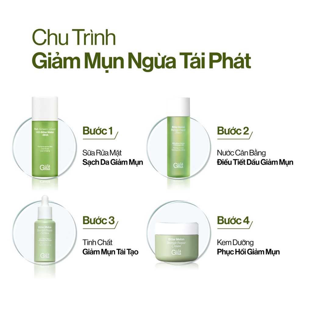Nước Cân Bằng Khổ Qua + B5 Gilaa Blemish Repair Toner giúp Giảm Mụn 140ml