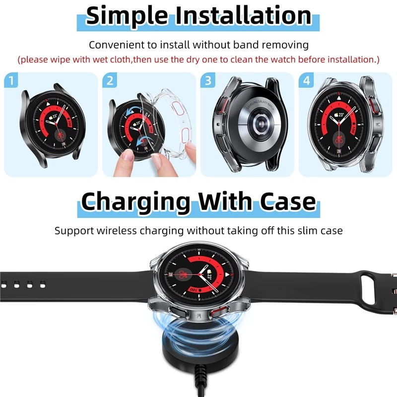 Ốp bảo vệ mặt đồng hồ thông minh Jansin bằng TPU thích hợp cho samsung galaxy watch 5 pro 45mm