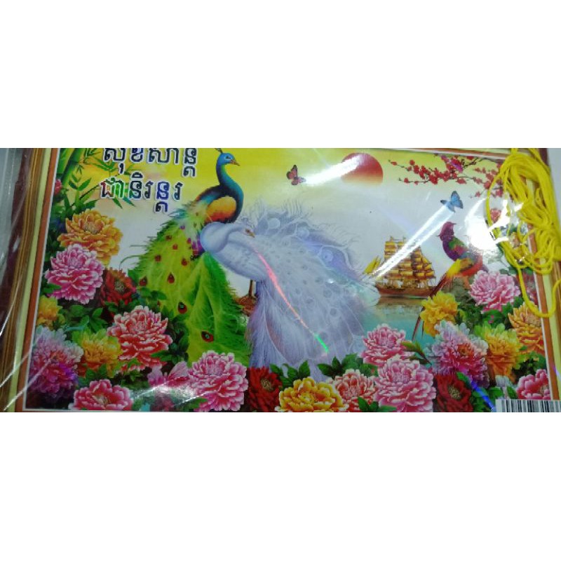Tranh thêu kín đôi công E25