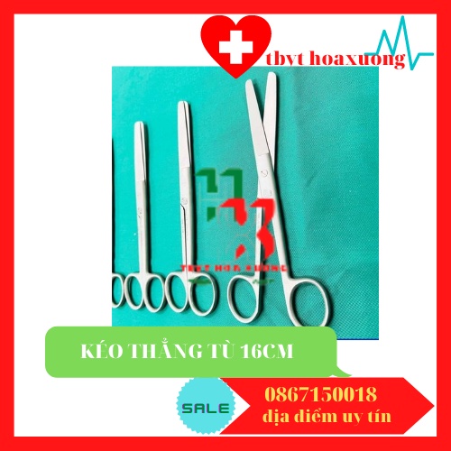 [Hàng Chính Hãng] Kéo Y Tế Thẳng Hai Đầu Tù 16cm Parkistan - Kéo Cắt Thuốc 16cm