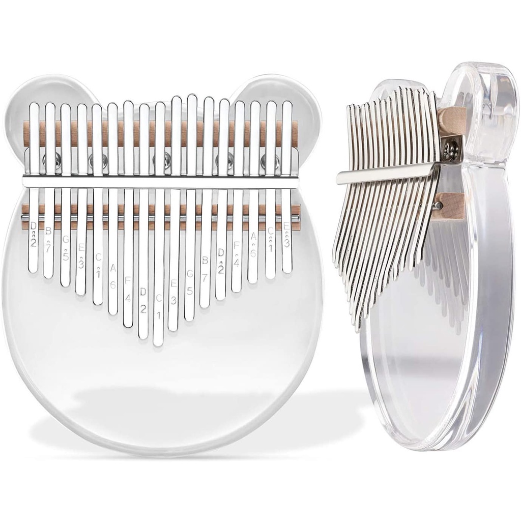 [ Trọn bộ phụ kiện 6 món] Đàn kalimba trong suốt pha lê 17 phím Tonic Gấu pha lê vật liệu mới bảo hành 12T chống vỡ