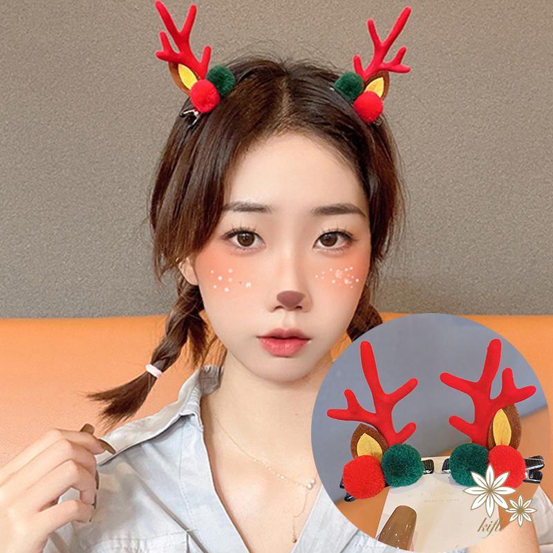 Kẹp Tóc Hình Sừng Tuần Lộc Giáng Sinh Phong Cách Mori Mới 2022