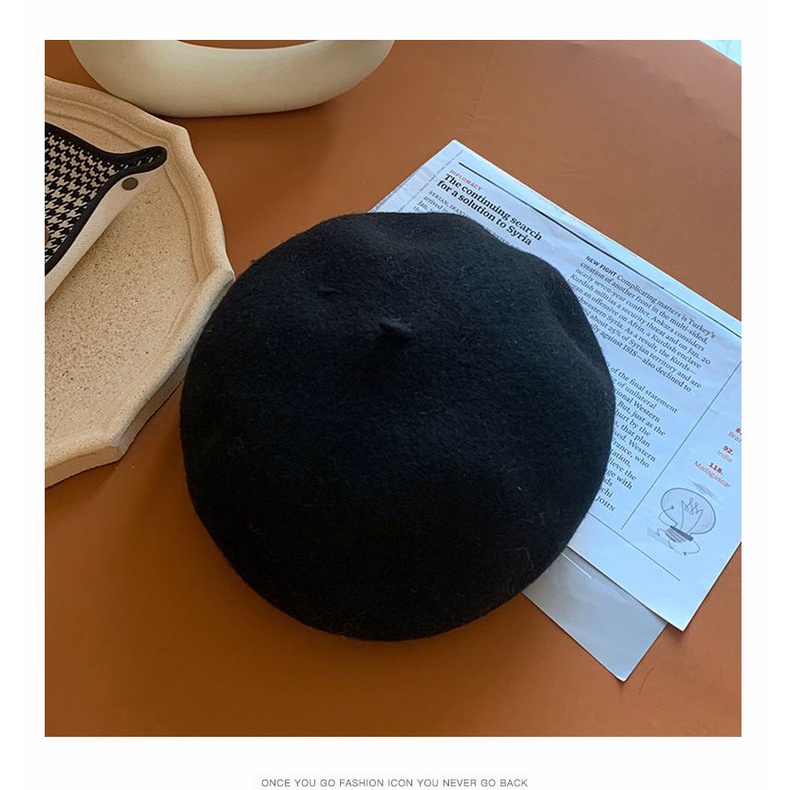 Mũ Beret Len Dệt Kim Phong Cách Nhật Bản Thời Trang Thu Đông Dành Cho Nữ