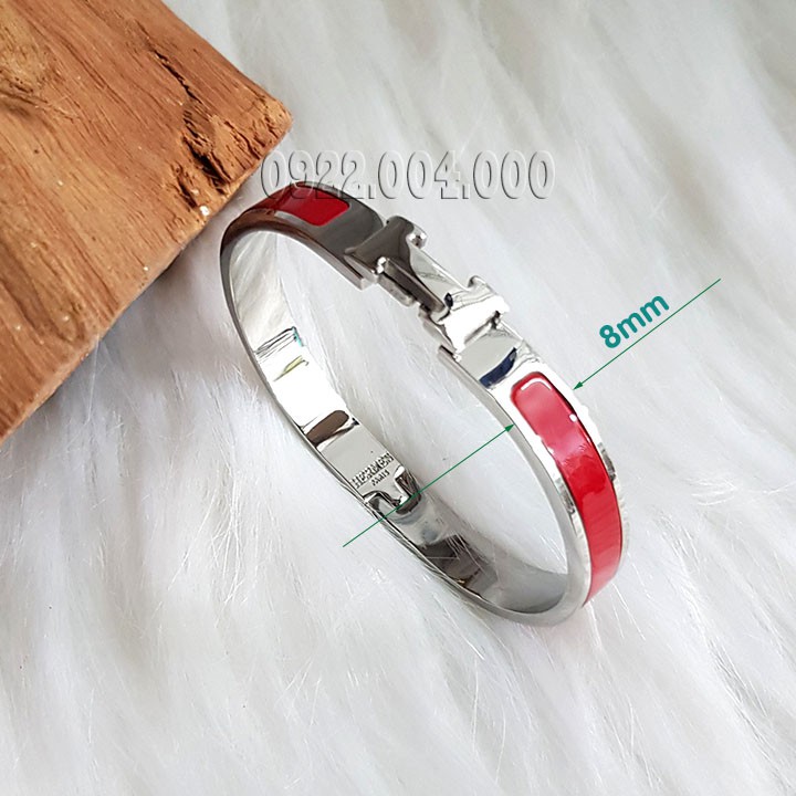 Vòng tay nữ, vòng tay nam khóa chữ H bảng 8mm.