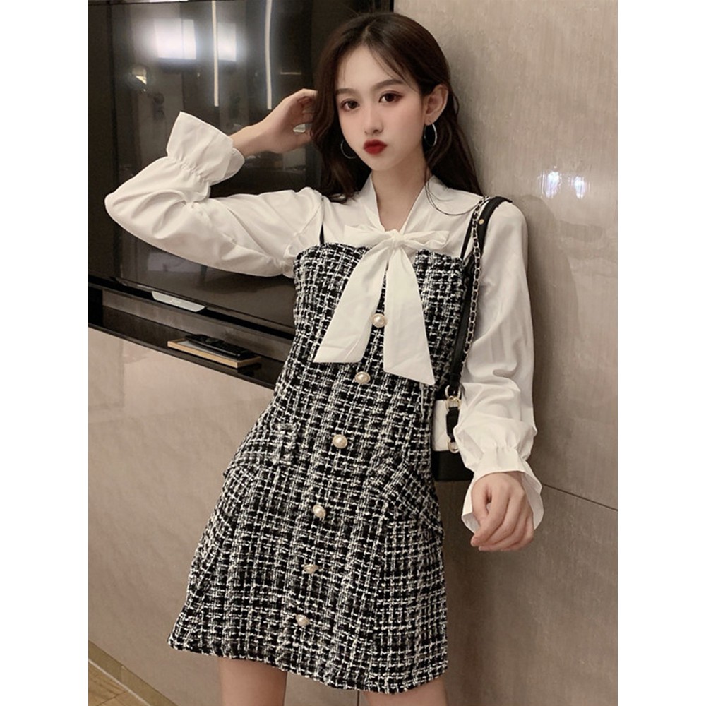 Set váy ulzzang tiểu thư có bán lẻ hai màu