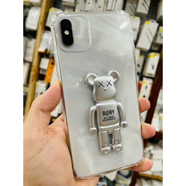Ốp lưng chống sốc Gấu bearbri.KAWS kèm giá đỡ dựng điện thoại cho iPhone 6 đến 13pro max