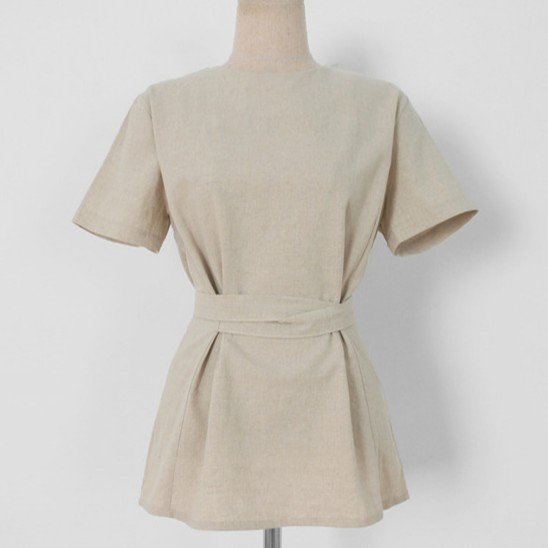 Áo Thun Nữ Ngắn Tay Cổ Tròn Buộc Dây Kiểu Mới 43592