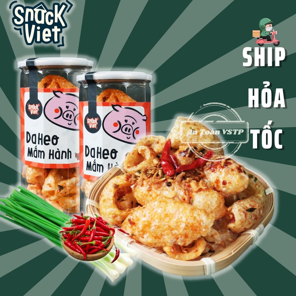 (Combo) 2 Da Heo Mắm Hành Snackviet - Hũ 150g đồ ăn vặt Sài Gòn cực ngon, cực rẻ 😱