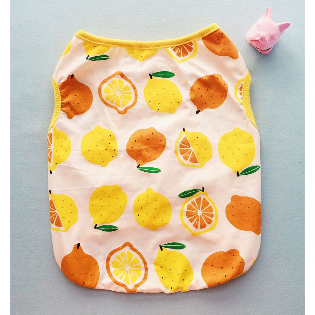 ÁO SÁT NÁCH 3 LỖ "🍋 TRÁI CHANH VÀNG 🍋" CHO CHÓ BULL/PUG ( FRENCHIE'S SHIRT )