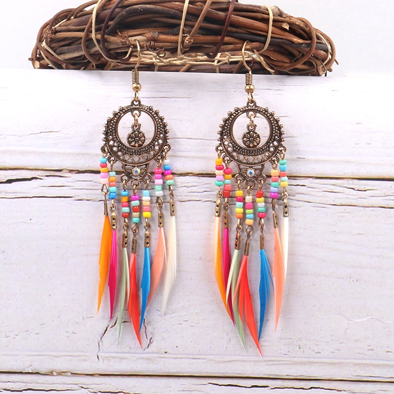 Khuyên Tai Nữ Trang Dáng Dài Tạo Hình Dreamcatcher Độc Đáo